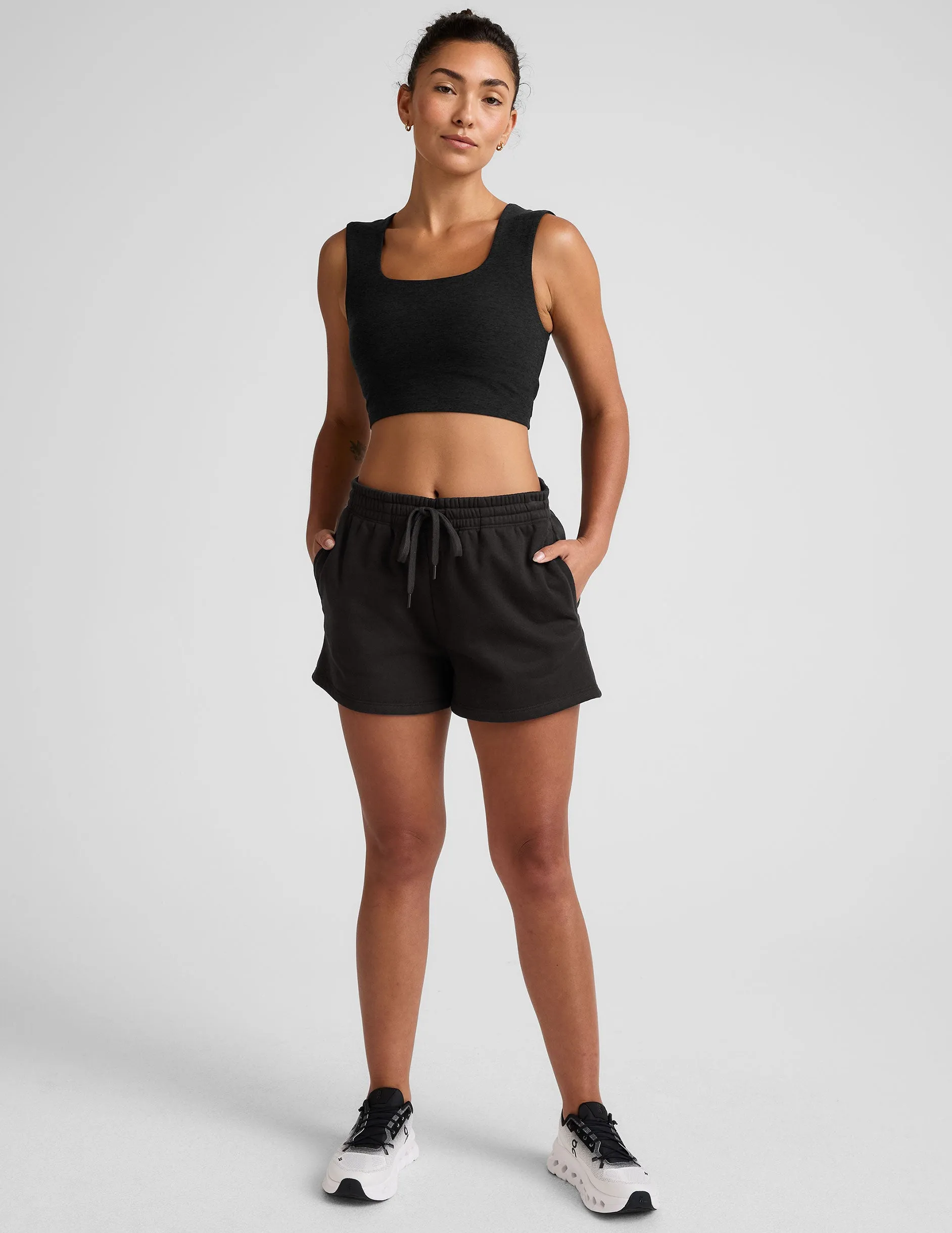 Elasticated Cuffs Spacedye Square Up Cropped Tank