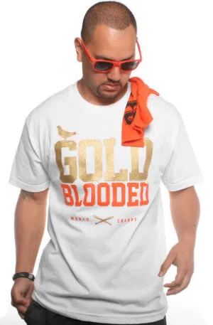 Eco Certified Textile Gold Blooded World Champs (Men's White/Orange Tee)