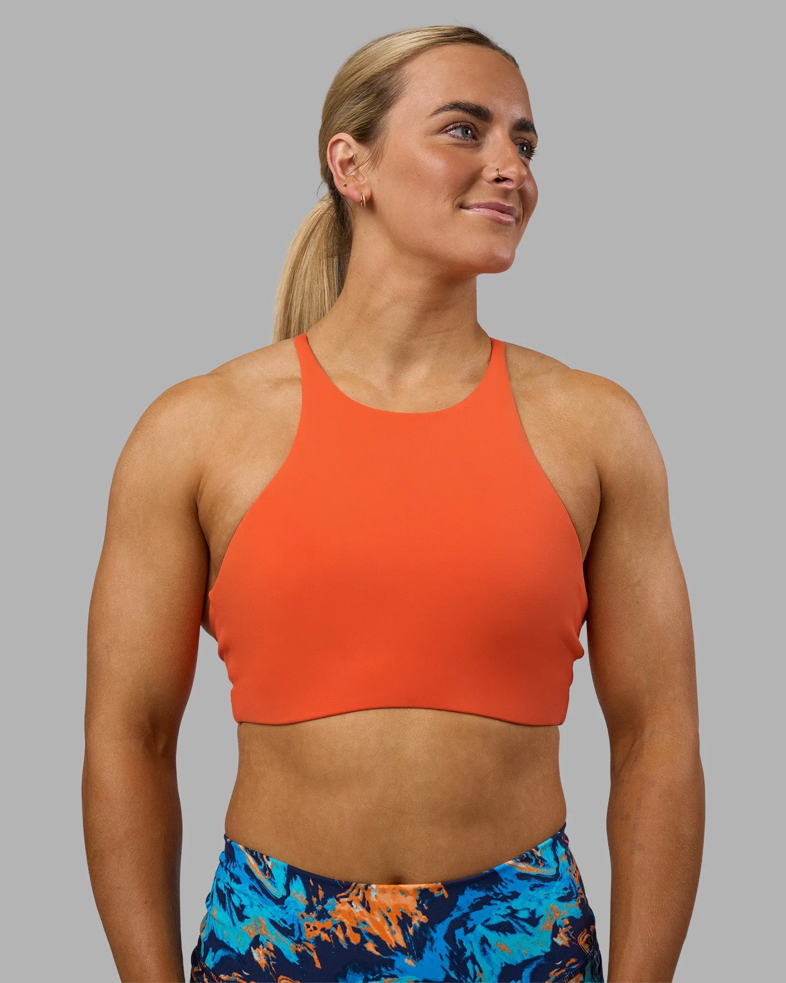 Non-Slip Comfort AMRAP High Neck Sports Bra - Ultra Orange