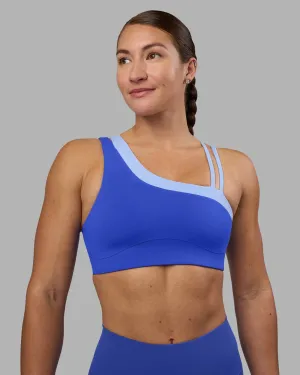 Thrive Asymmetric Sports Bra - Power Cobalt-Open Air Durable Comfort Green fitness wear