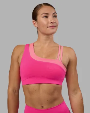 Lightweight Material adjustable material Thrive Asymmetric Sports Bra - Ultra Pink-Candy Pink