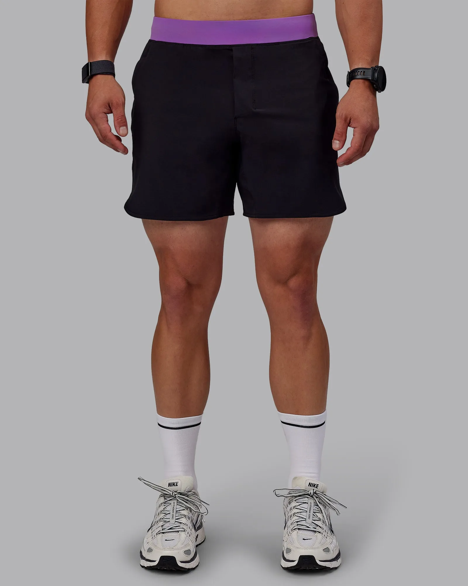 desert style sports industry Lift 6" Performance Short - Black-Purple Swirl