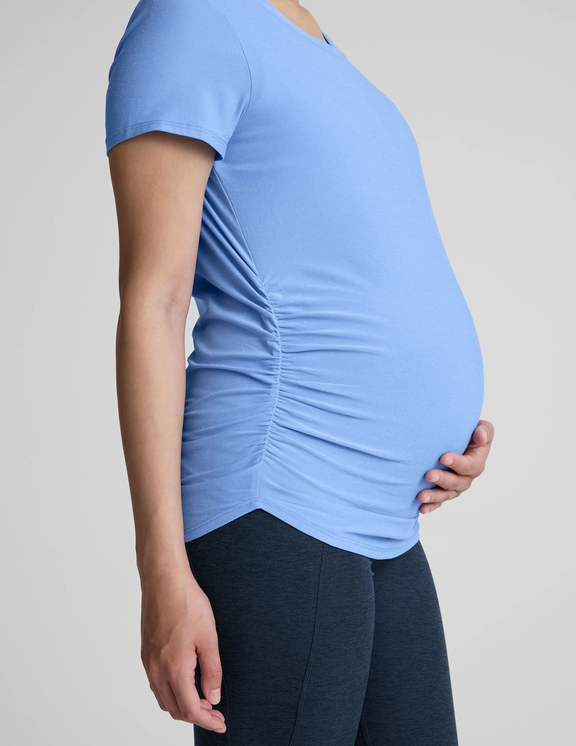Fringed edges seams Featherweight One & Only Maternity Tee