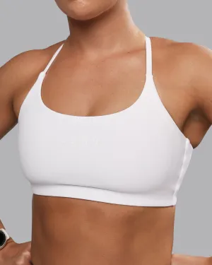 Compression fabric Twist Sports Bra - White