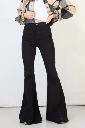 Reagan Black Flare Jeans Outfit Base Customizable length