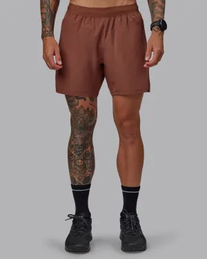 Laser Cut Perforations Core Fit Challenger 6" Performance Short - Mahogany