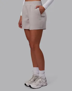 Elevate SoftTouch 4" Short - Warm Grey MoistureWickingLining Relaxed Design