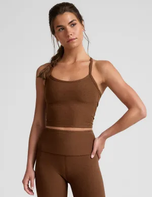 Hooded Sport Integration Spacedye Slim Racerback Cropped Tank