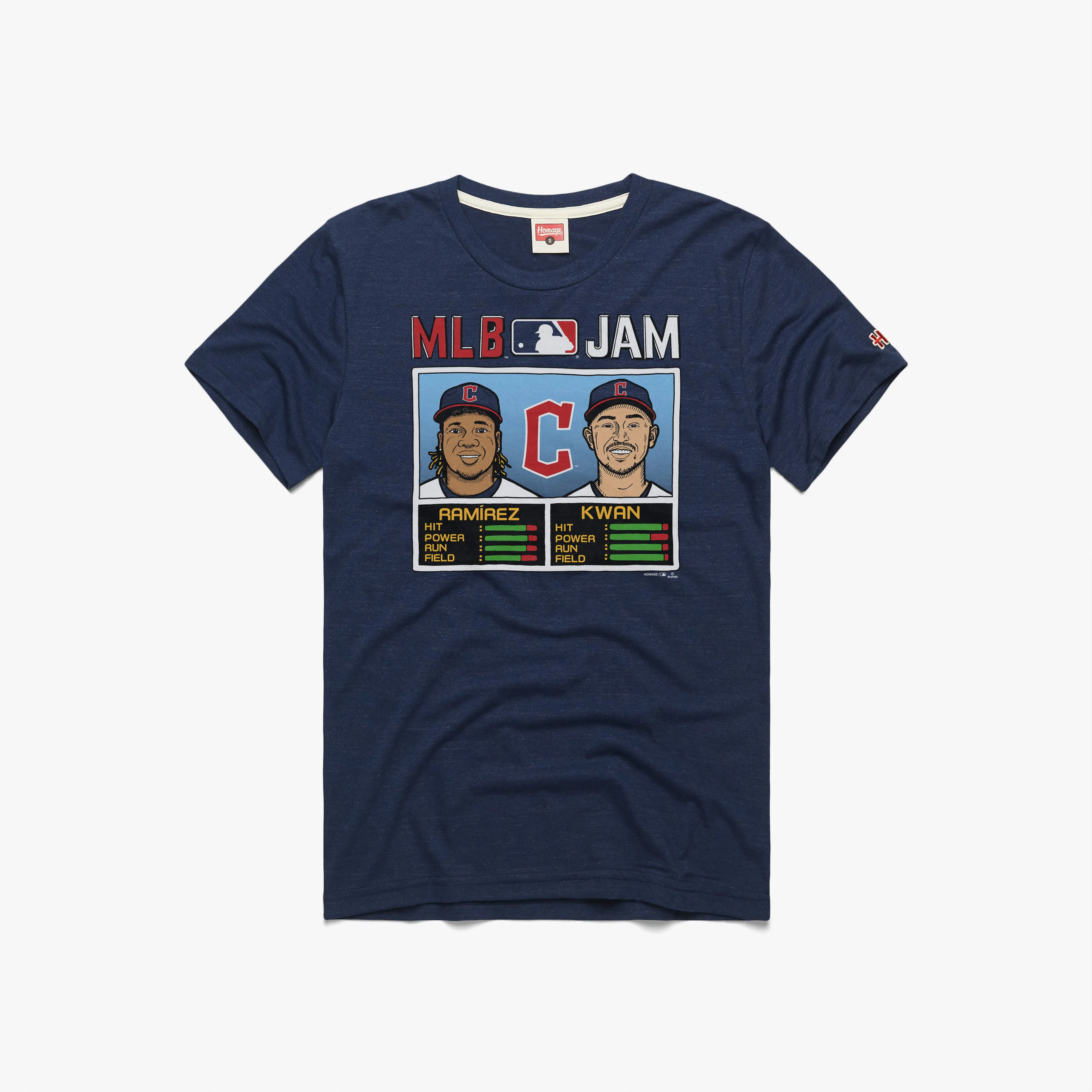 Heather Texture Finish Comfy Apparel MLB Jam Guardians Ramirez And Kwan