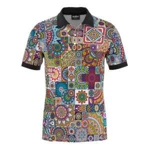 Tribal Mosaic Polo Shirt Functional Layer