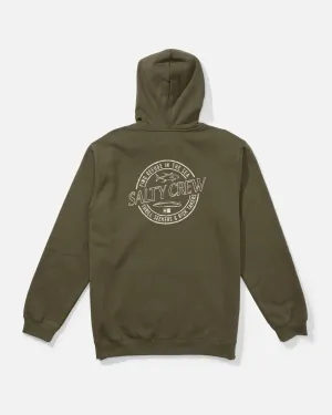 Skewed Zip Fleece Hoodie - Dusty Olive Casual tops watch accents