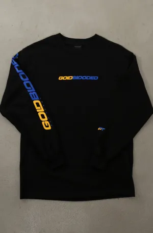 High-Quality Fabric EasyCareFabric Gold Blooded RPM (Men's Black/Royal Long Sleeve Tee)
