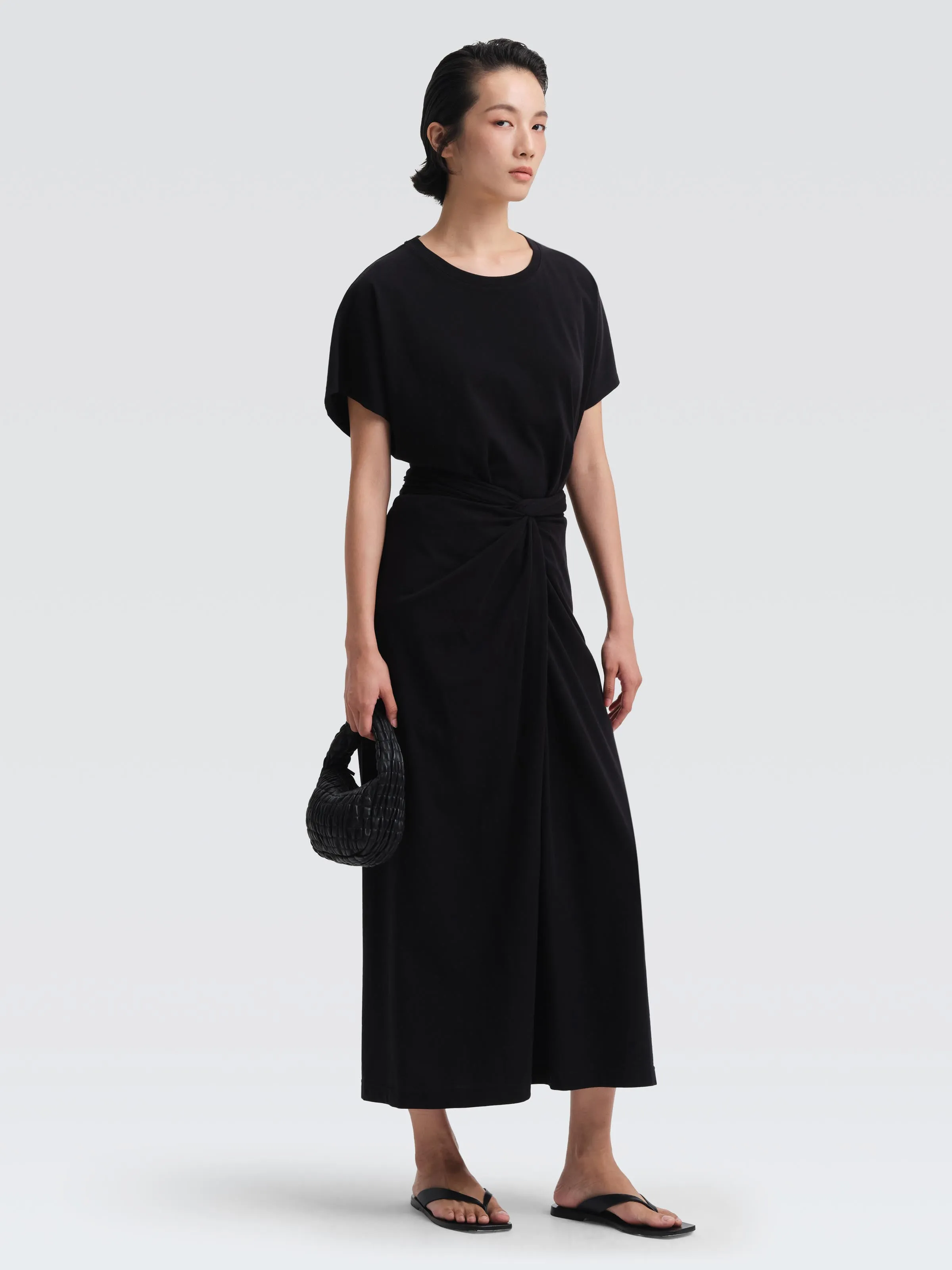 Cotton Jersey Sumali Skirt Luxury Trim Tiered Design