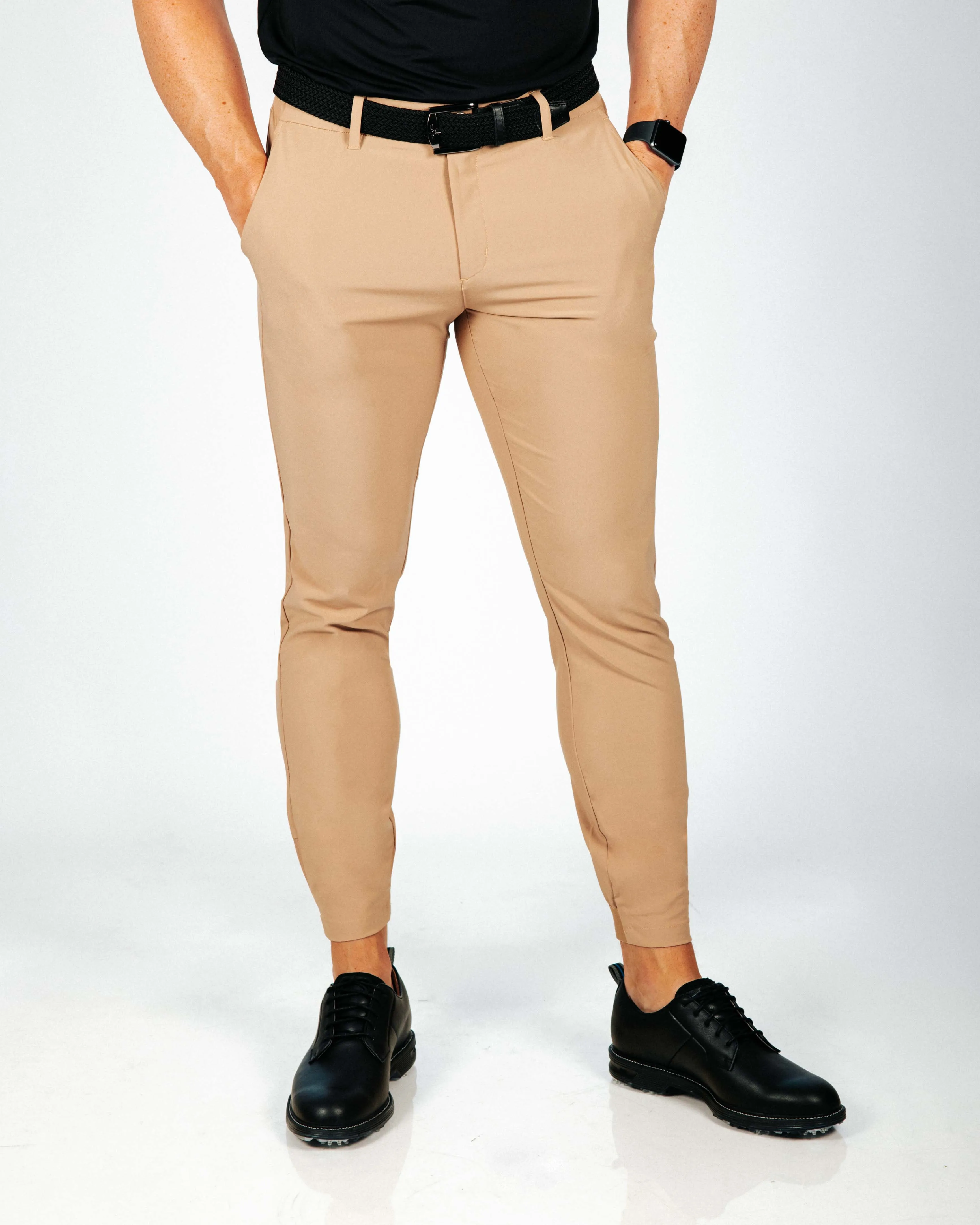 Men's Khaki Golf Jogger Comfortable Movement Performance Training