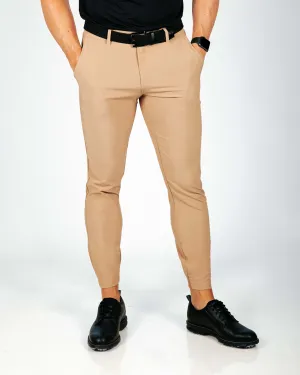 Men's Khaki Golf Jogger Comfortable Movement Performance Training