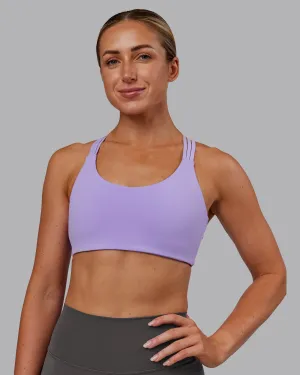 Push The Limit Sports Bra - Violet Ray Decorative stitching seams Secure Material