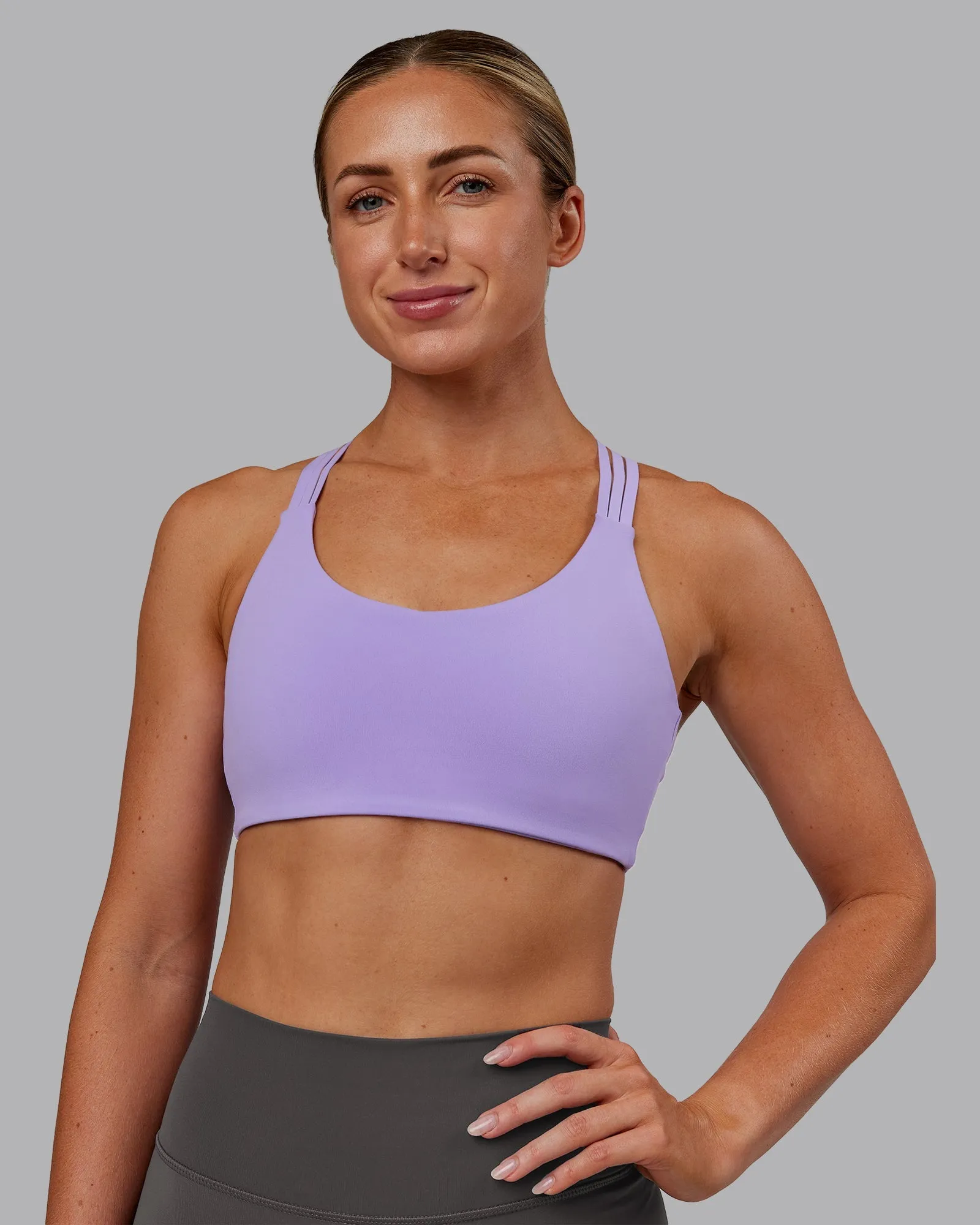 Customizable seams Push The Limit Sports Bra - Violet Ray