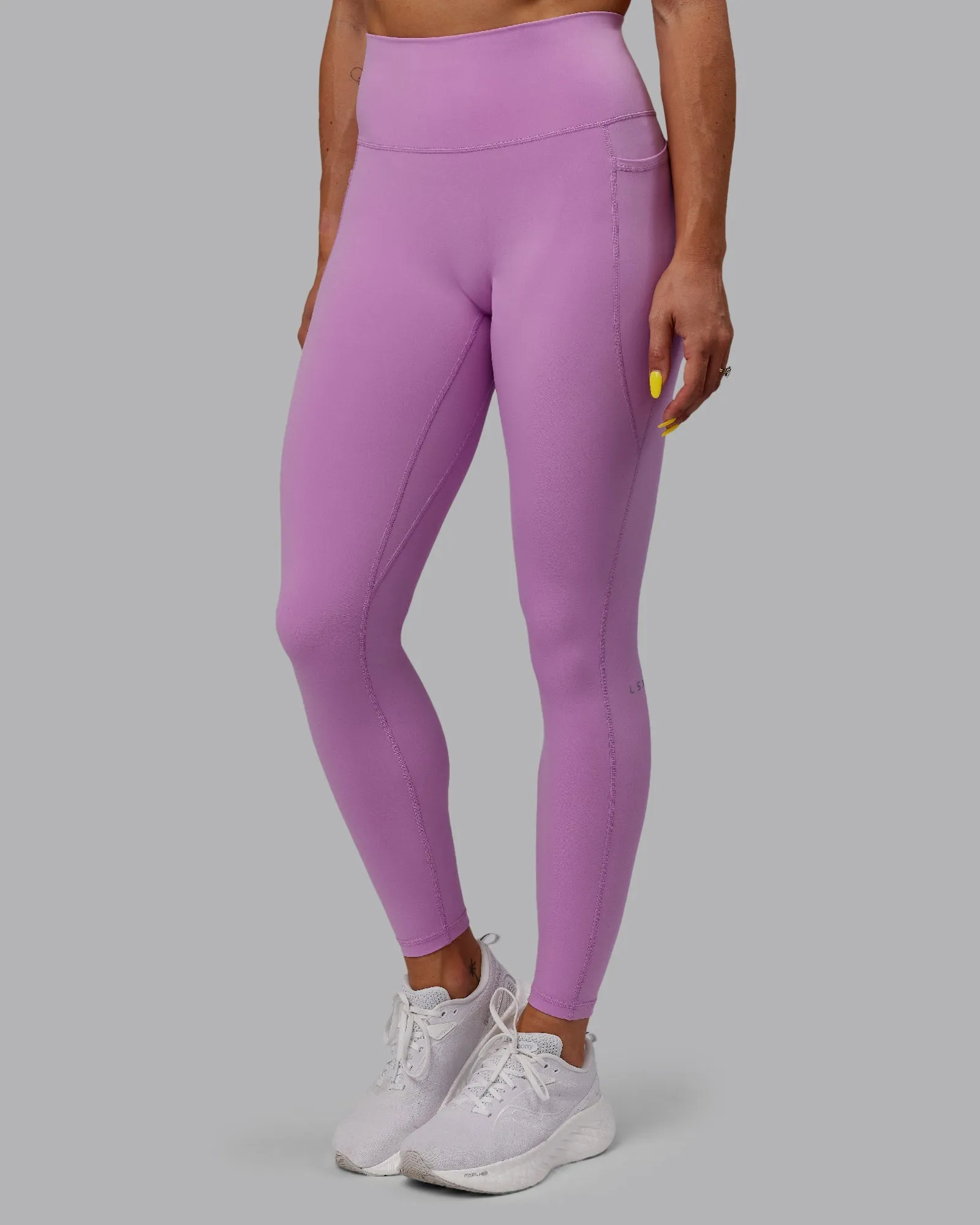 Outdoor Lover Skin Friendly Quick Dry Casual Wearer Fusion Ultra High-Rise Full Length Legging Pockets - Light Violet