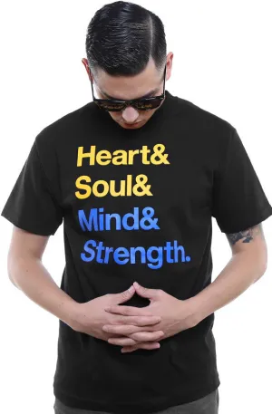 Heart & Soul (Men's Black Tee) Vibrant Colors