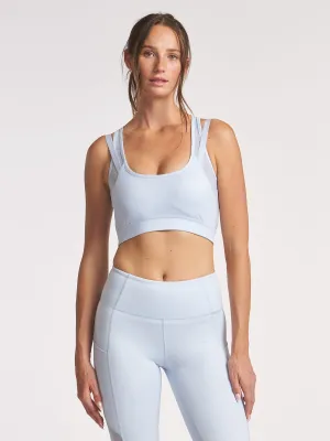 Elastic Sheen Strappy Mesh Bra