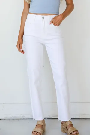 Makin' It Trendy White Straight Leg Jeans All Round Wear