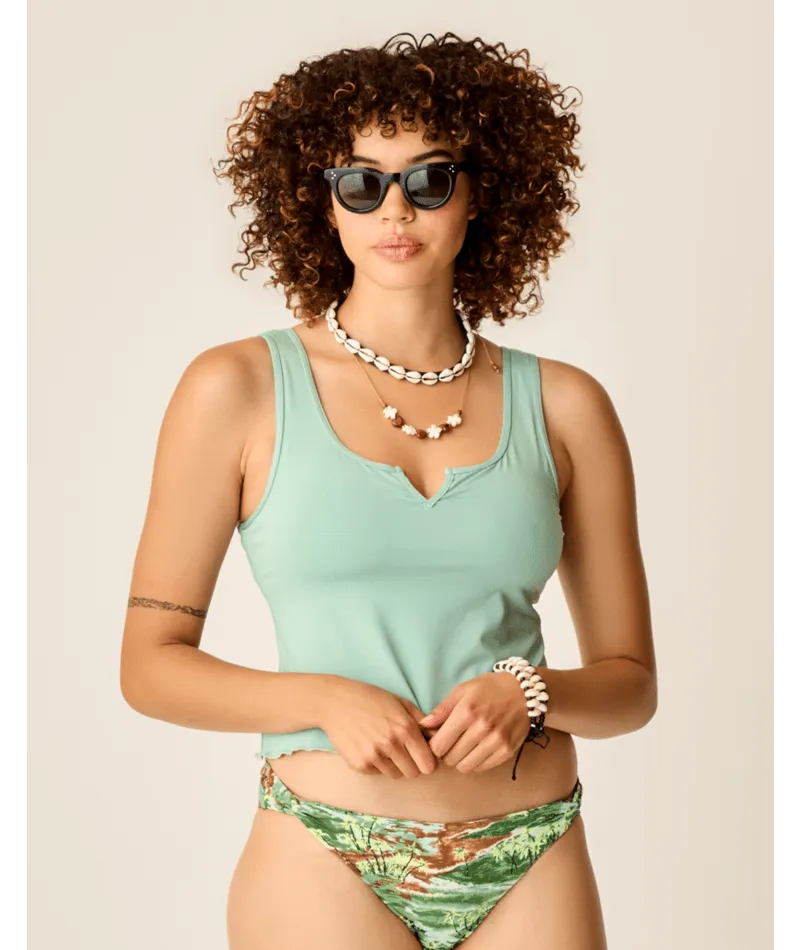 Carve Designs Vida Notchneckini Top-Haze Double Layered Stitching Supportive Fit