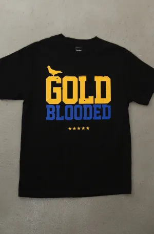 Easy Care Material Gold Blooded (Men's Black/Royal Tee)