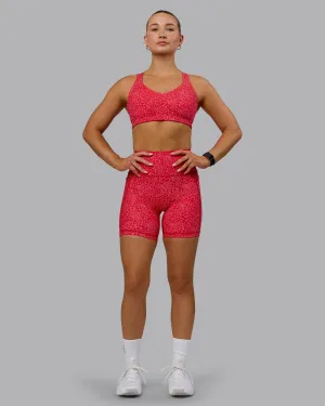 Easy Style Fusion Ultra High-Rise 6" Short Pockets - Red Vitality Print