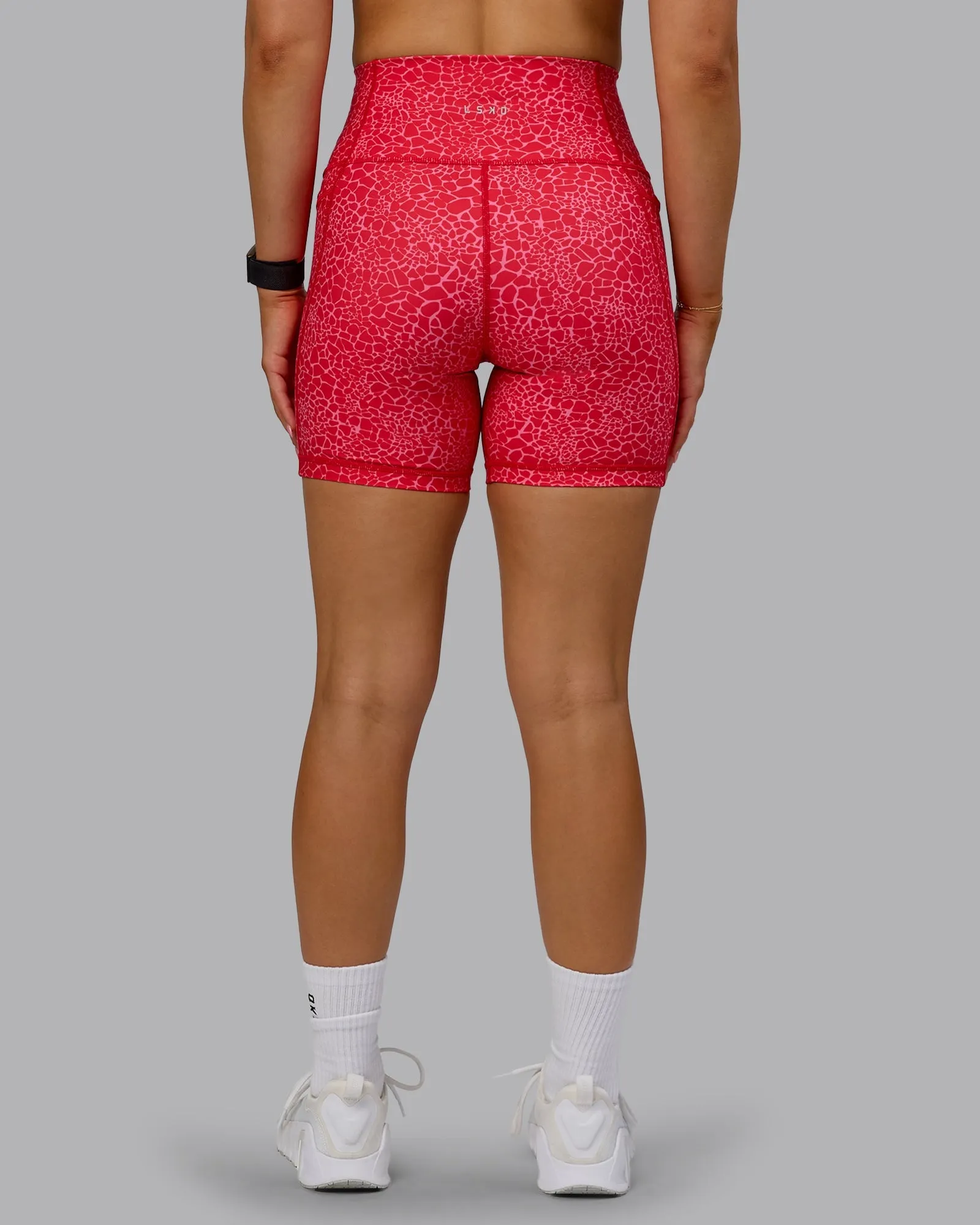 housewarming gift Fusion Ultra High-Rise 6" Short Pockets - Red Vitality Print