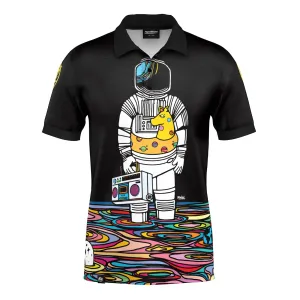 Space Vacation Polo Shirt Workout Friendly Colorfast Technology