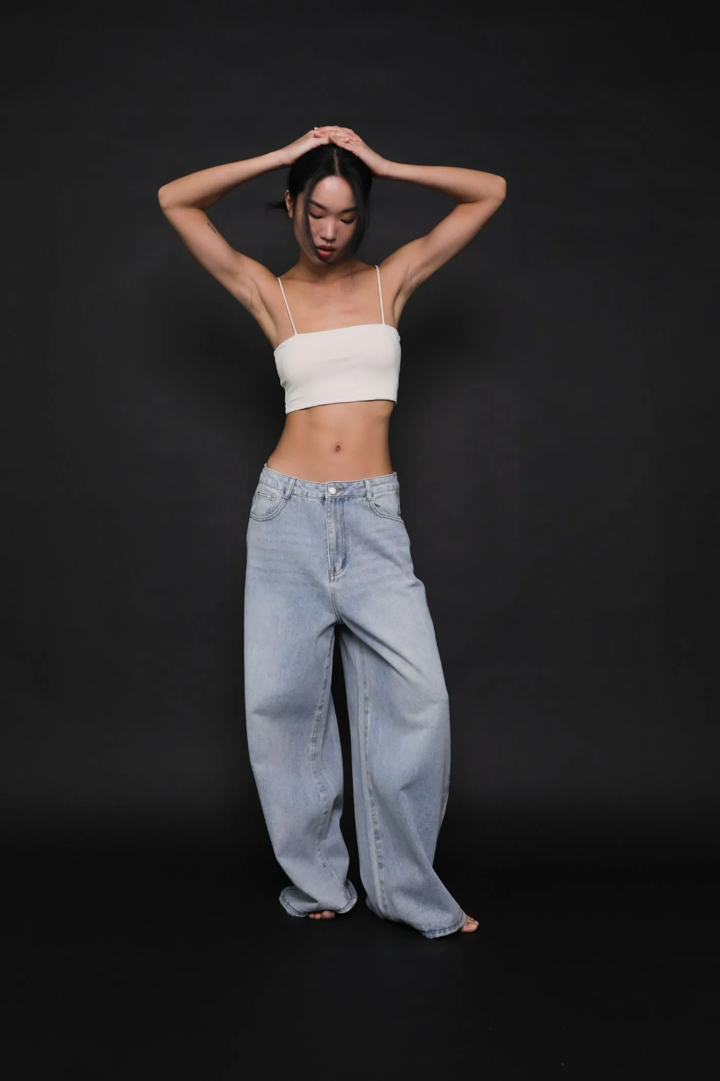 Regular Benjamin Wide Leg Denim Jeans Everyday Basic Functional Casual