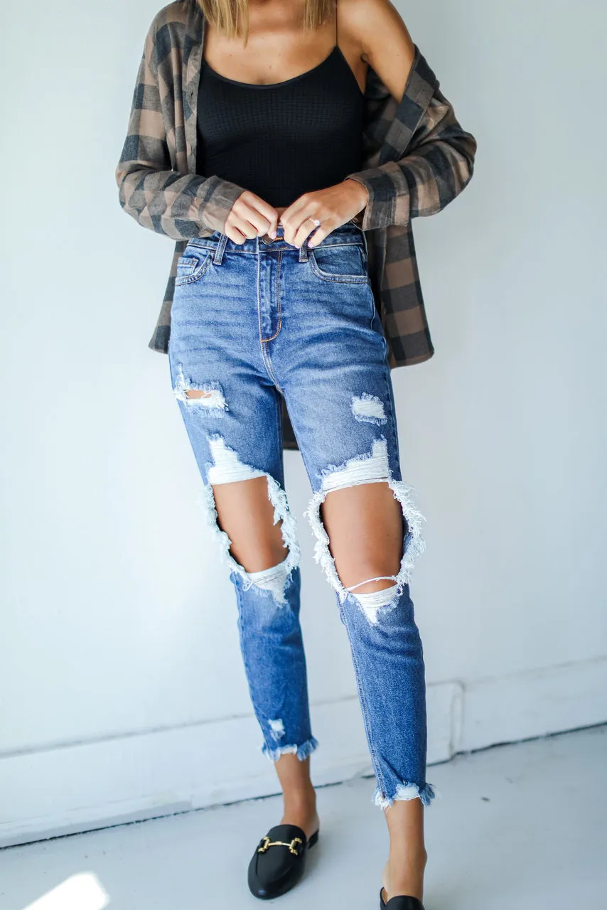 Weekend Ready Easywear Style Gracie Distressed Skinny Jeans