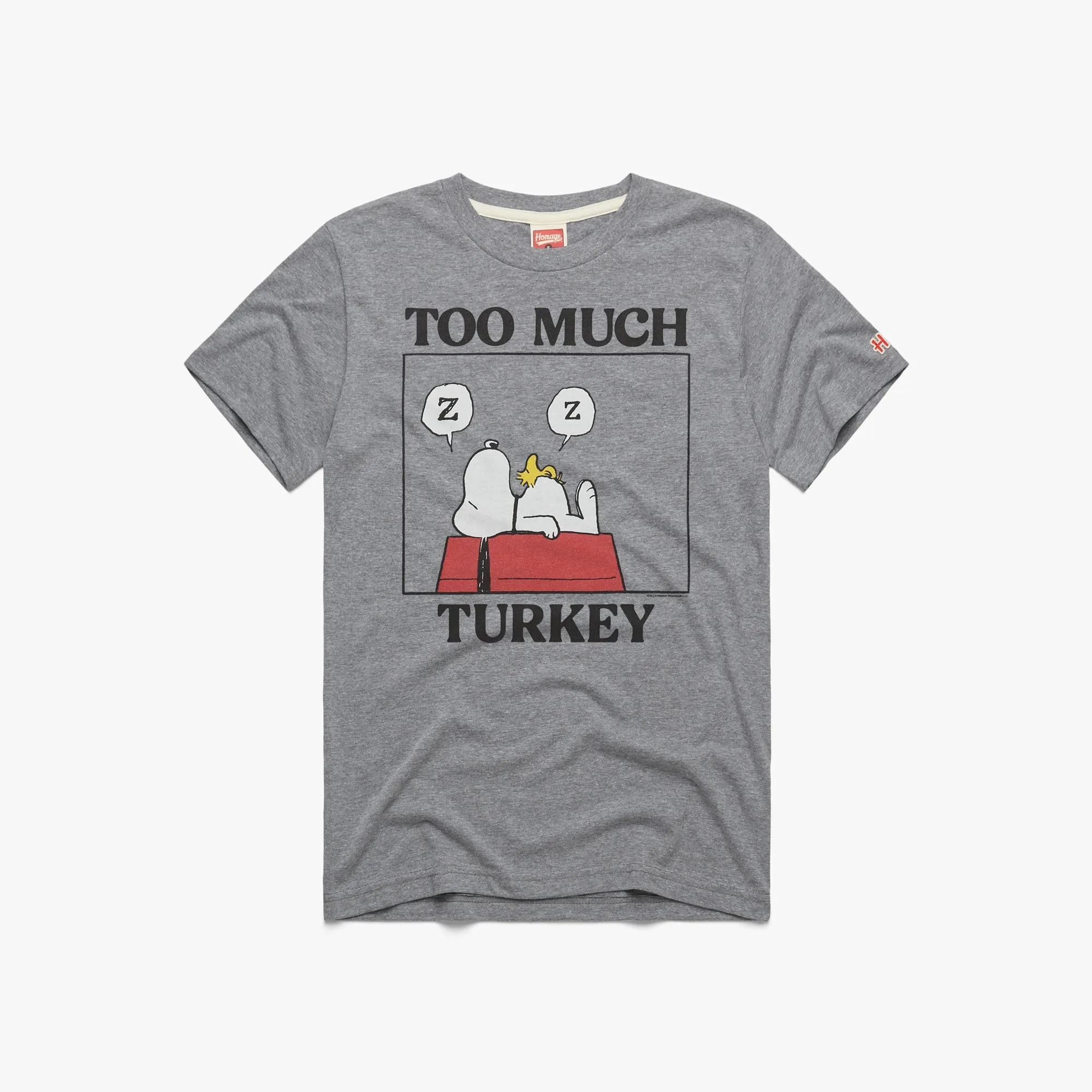 fade resistant color Peanuts Snoopy Too Much Turkey