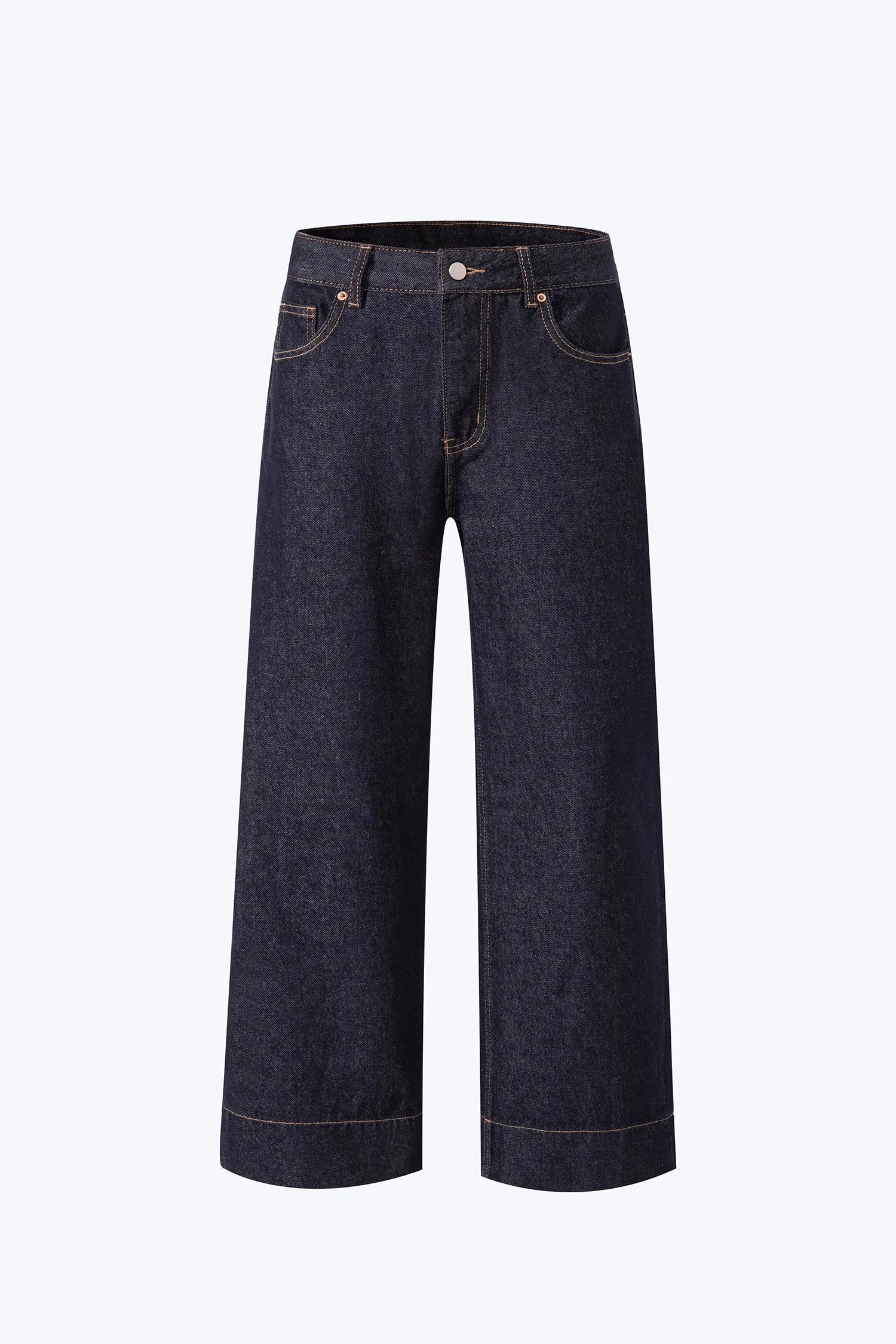 Universal Fit Design Straight Leg Jeans - Dark Denim