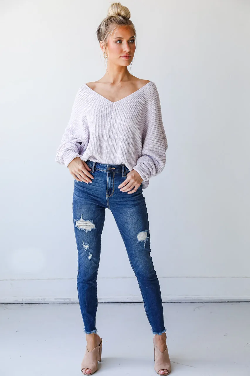 Stone Wash Finish Sierra Distressed Skinny Jeans