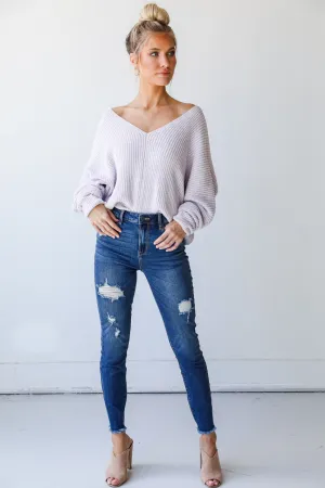 Sierra Distressed Skinny Jeans Lockstitch Construction Chill Mode