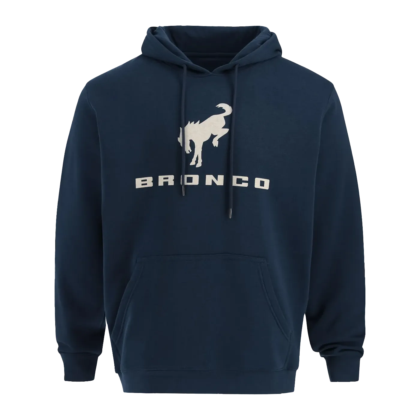 Lightweight Suede Ford Bronco Mens Navy Blue Fleece Hoodie