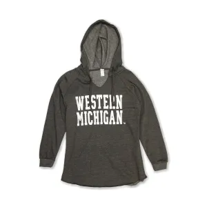 Cozy Coverage Ladies' Western Michigan Classic Raw Hem Hoodie