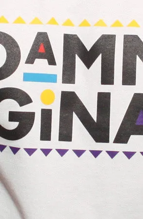 Travel Trend Layered Wear Damn Gina (Men's White/Black Raglan Tee)