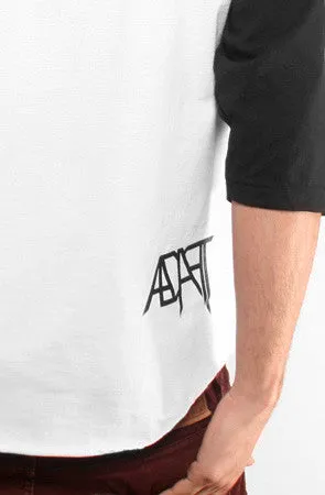 Damn Gina (Men's White/Black Raglan Tee) Bold Design