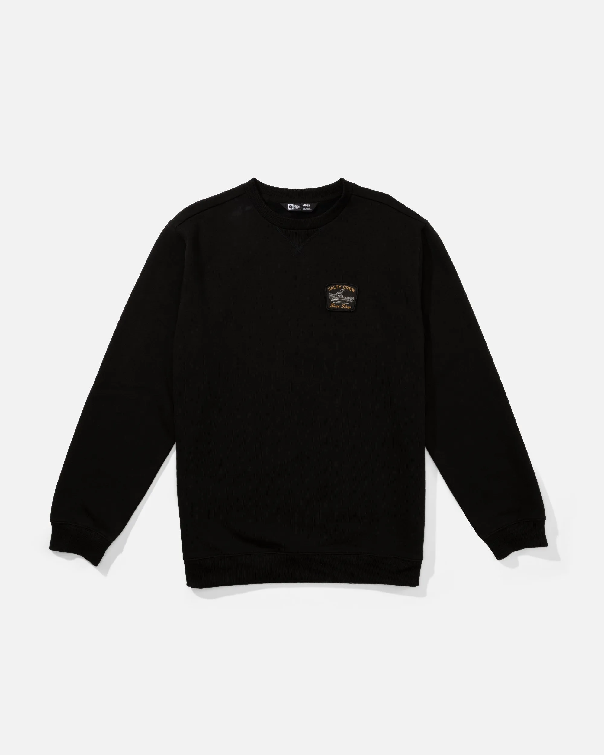 men Crafted Crew Fleece - Black