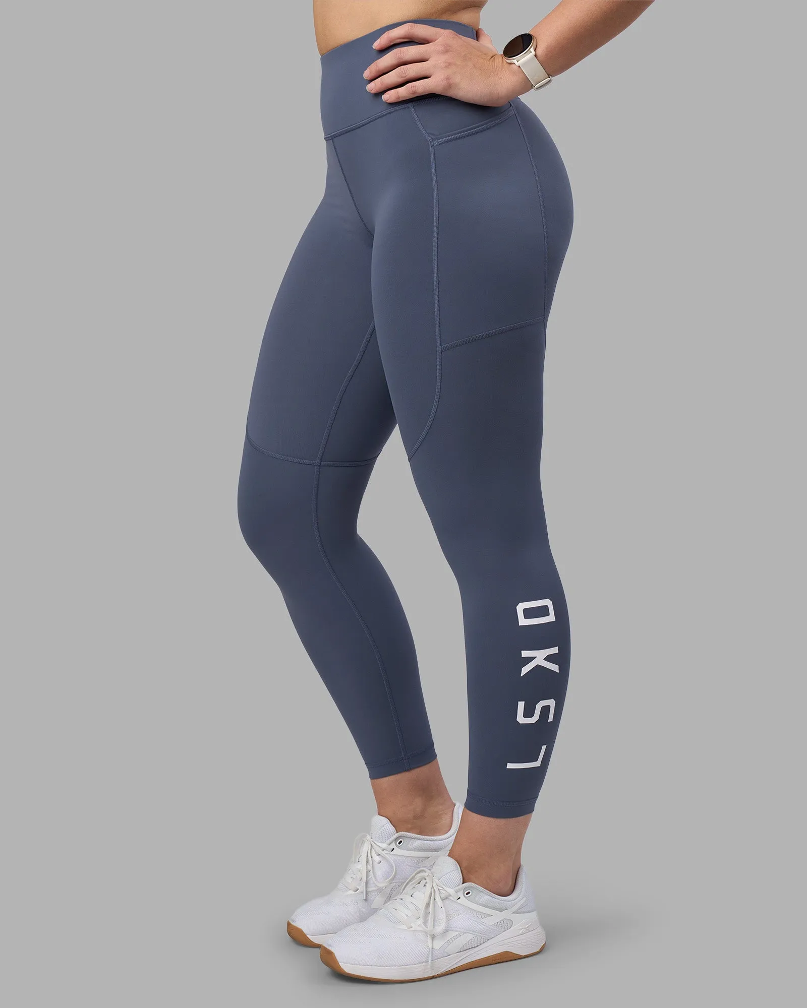 Athletic Shape Rep Ultra High-Rise 7/8 Legging Pockets - Night Shadow-White