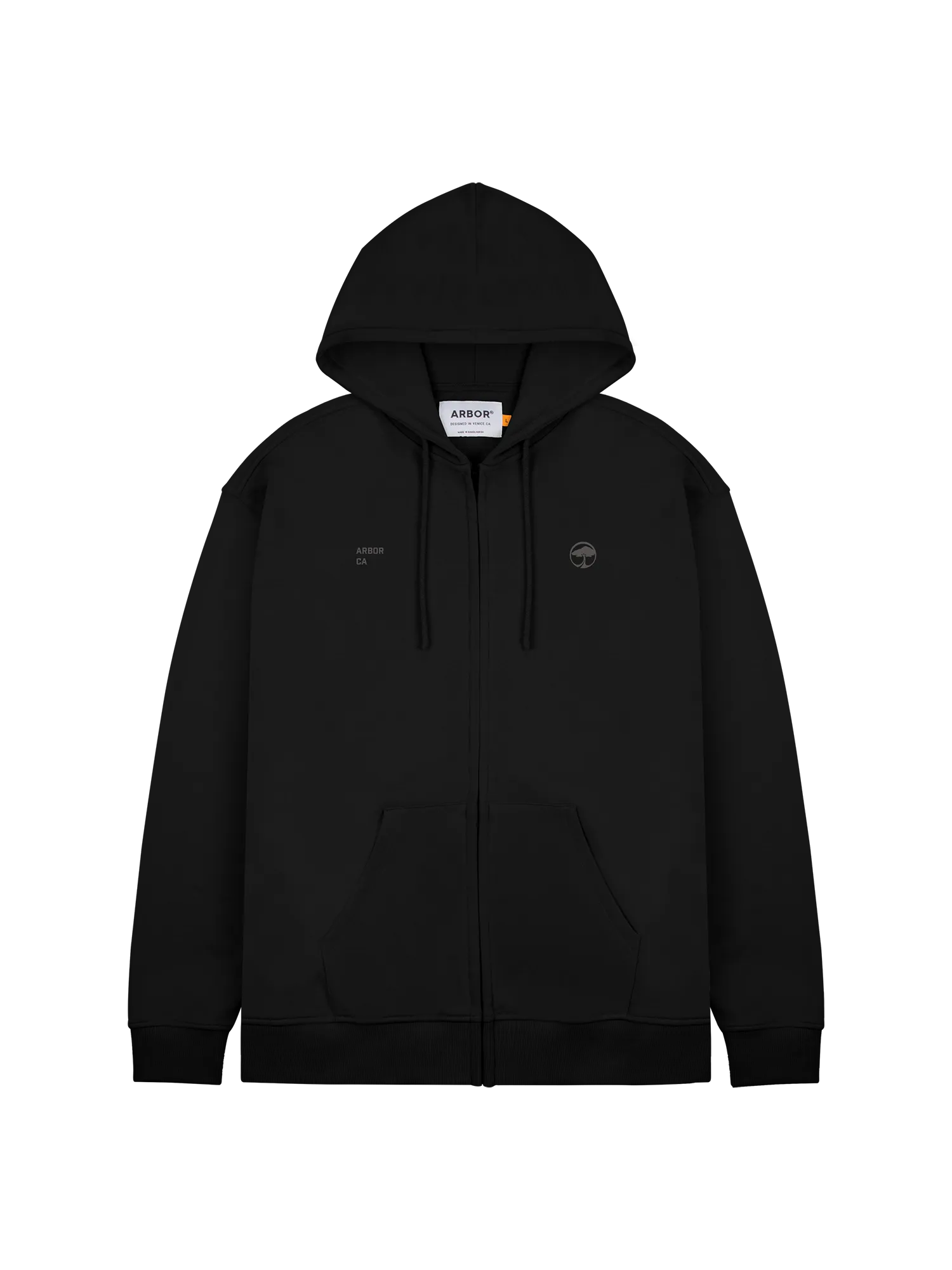 Cold Weather Wear Daily Minimal Surplus Zip Hood - Black