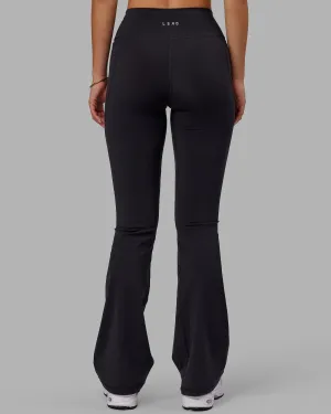 Urban Commuter City Walk Fusion Ultra High-Rise Flared Legging Pockets - Black