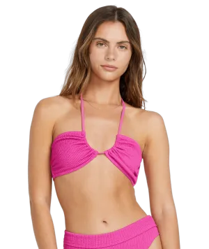 Anti Sand Pockets Billabong Summer High Drew Bandeau Top-Fiesta Pink