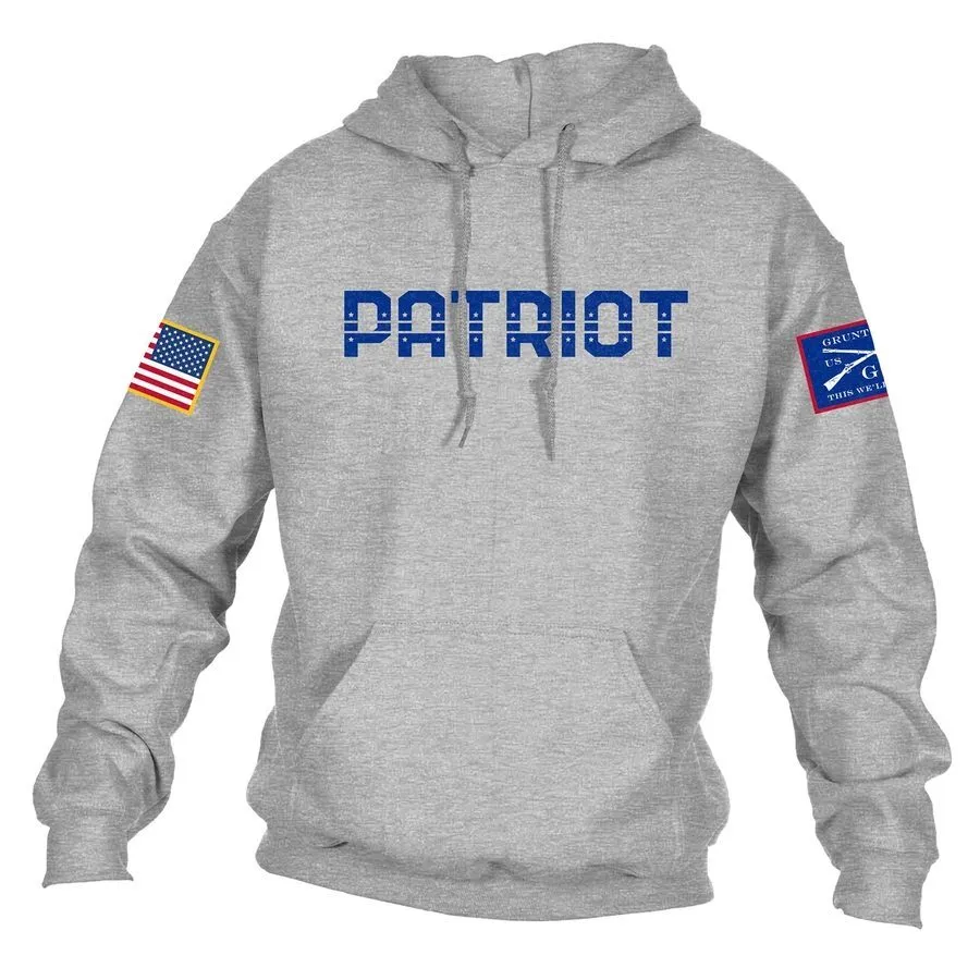 solo wear Effortless Style Patriot Hoodie - Sport Gray