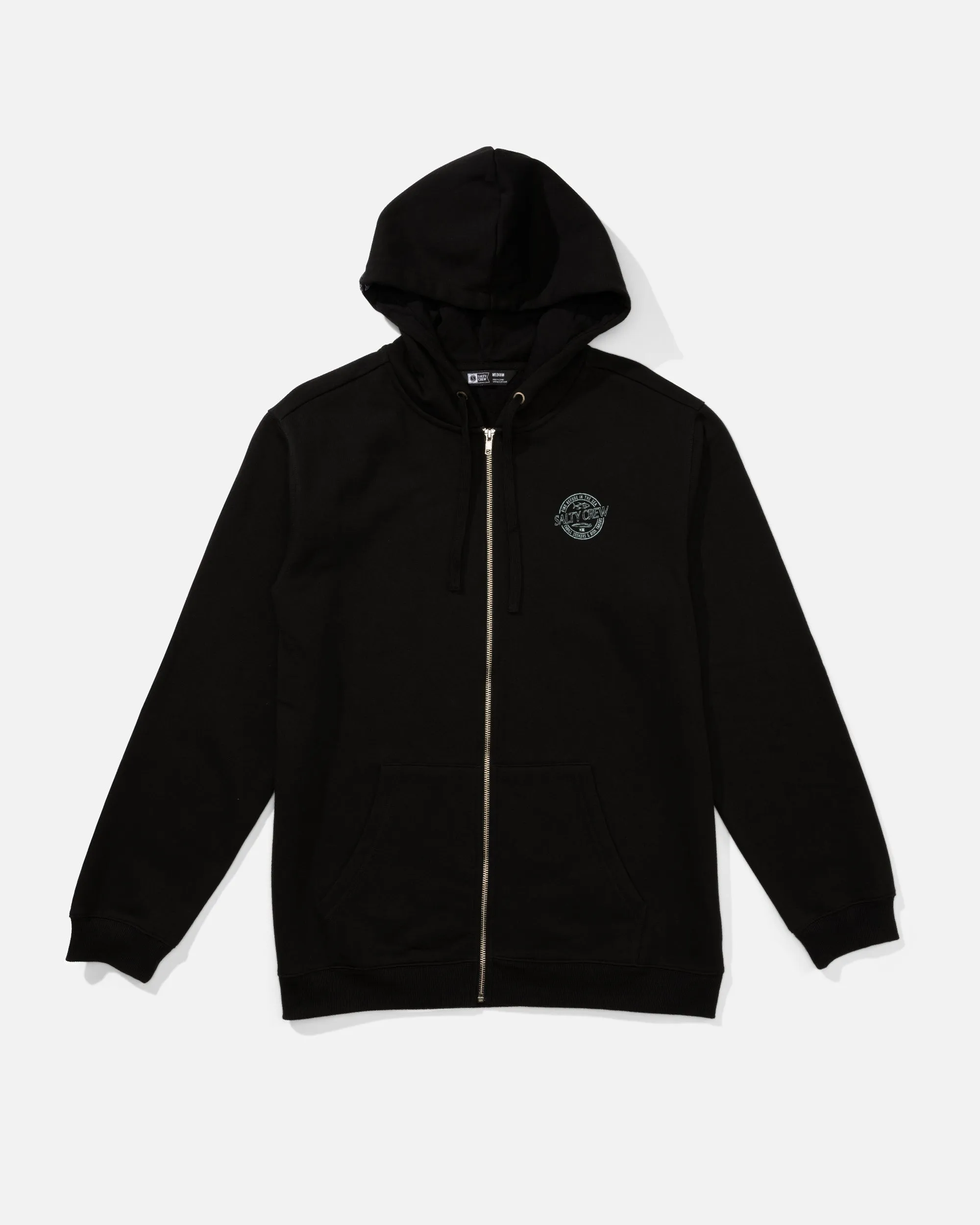 product anti odor freshness product sock comfort Skewed Zip Fleece Hoodie - Black