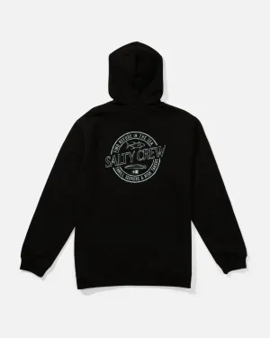 Skewed Zip Fleece Hoodie - Black product checkered classicism Effortless Hoodie