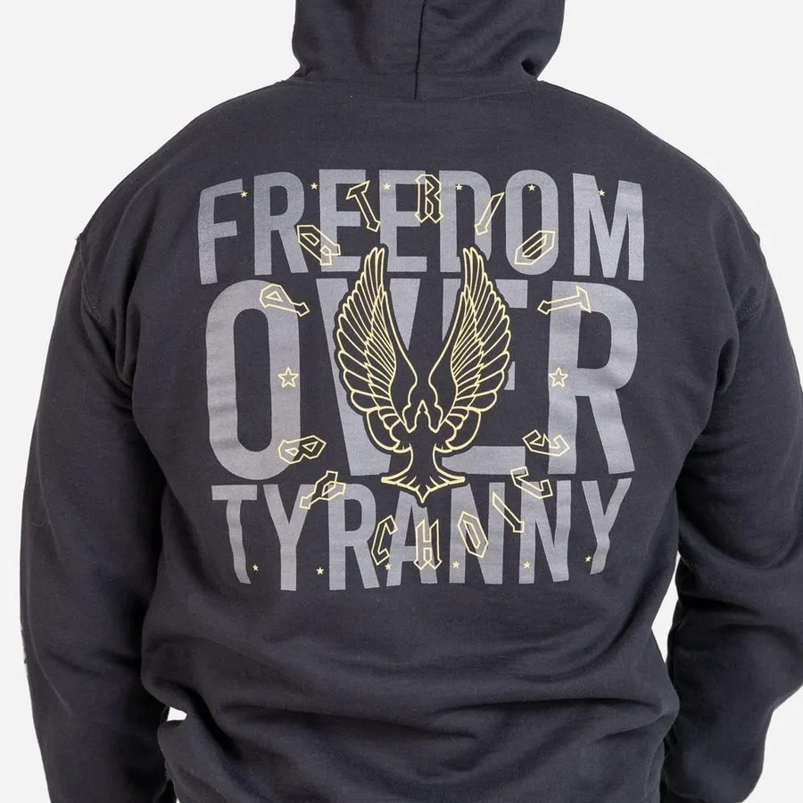 Freedom Over Tyranny Hoodie - Black zippered Flexible