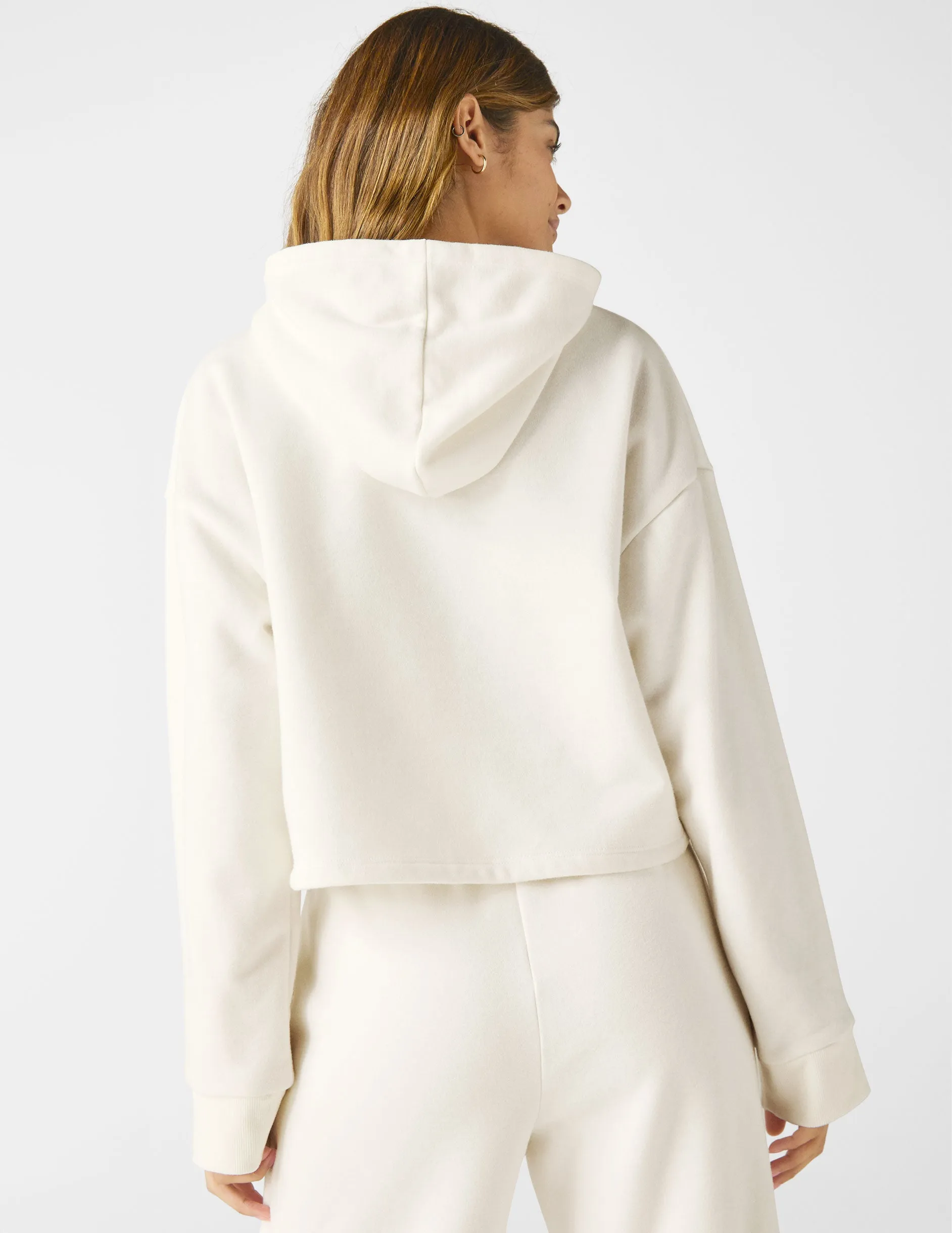 LuxeFleece Happiness Cropped Hoodie Modern Fit
